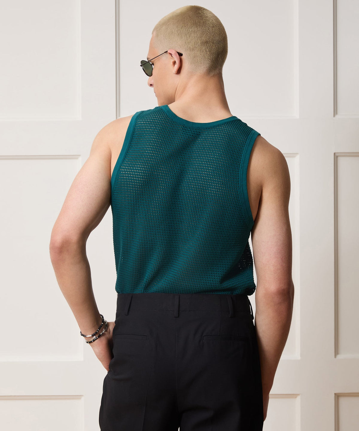 Luxe Mesh Tank - Teal Noir