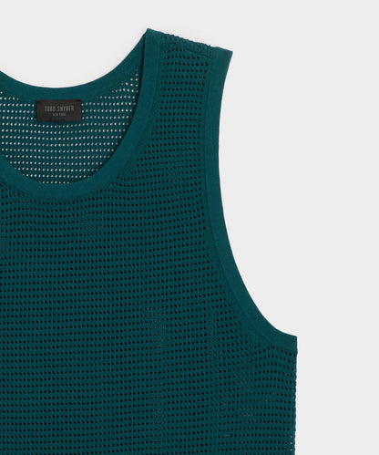 Luxe Mesh Tank - Teal Noir