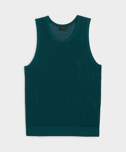 Luxe Mesh Tank - Teal Noir
