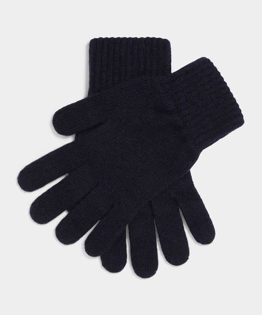 Joshua Ellis Rib Knit Cashmere Glove - Midnight Navy