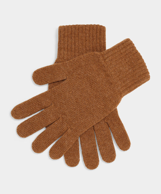 Joshua Ellis Rib Knit Cashmere Glove - Brown