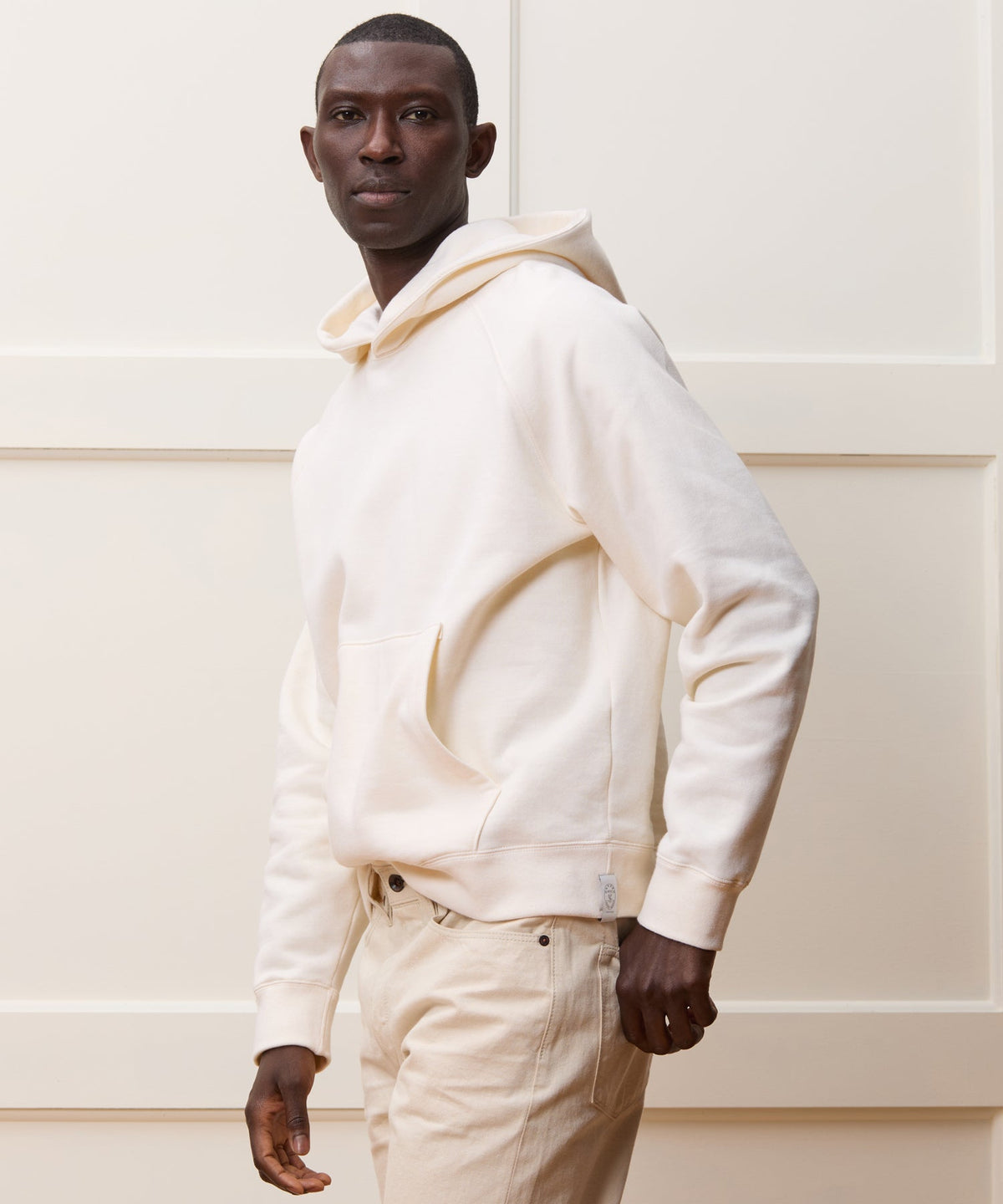 Cotton-Camelhair Fleece Hoodie - Vintage White