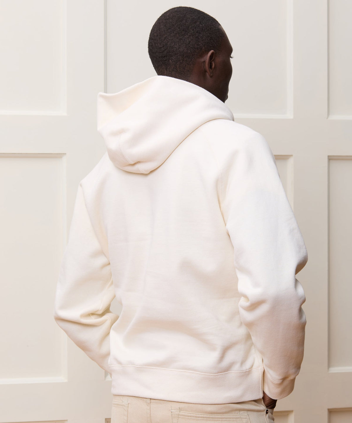 Cotton-Camelhair Fleece Hoodie - Vintage White
