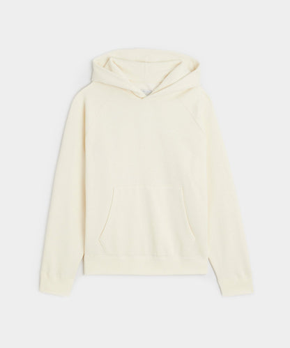 Cotton-Camelhair Fleece Hoodie - Vintage White