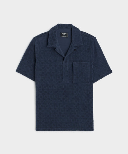 Jacquard Terry Montauk Polo - Classic Navy