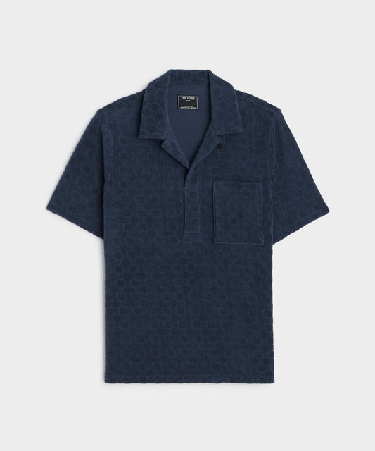 Jacquard Terry Montauk Polo - Classic Navy