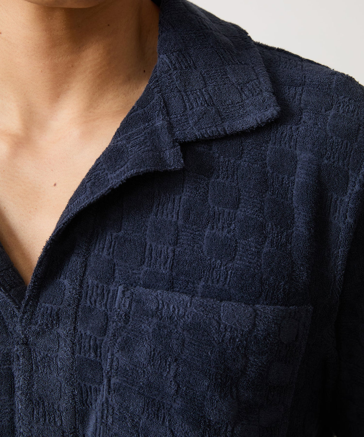 Jacquard Terry Montauk Polo - Classic Navy