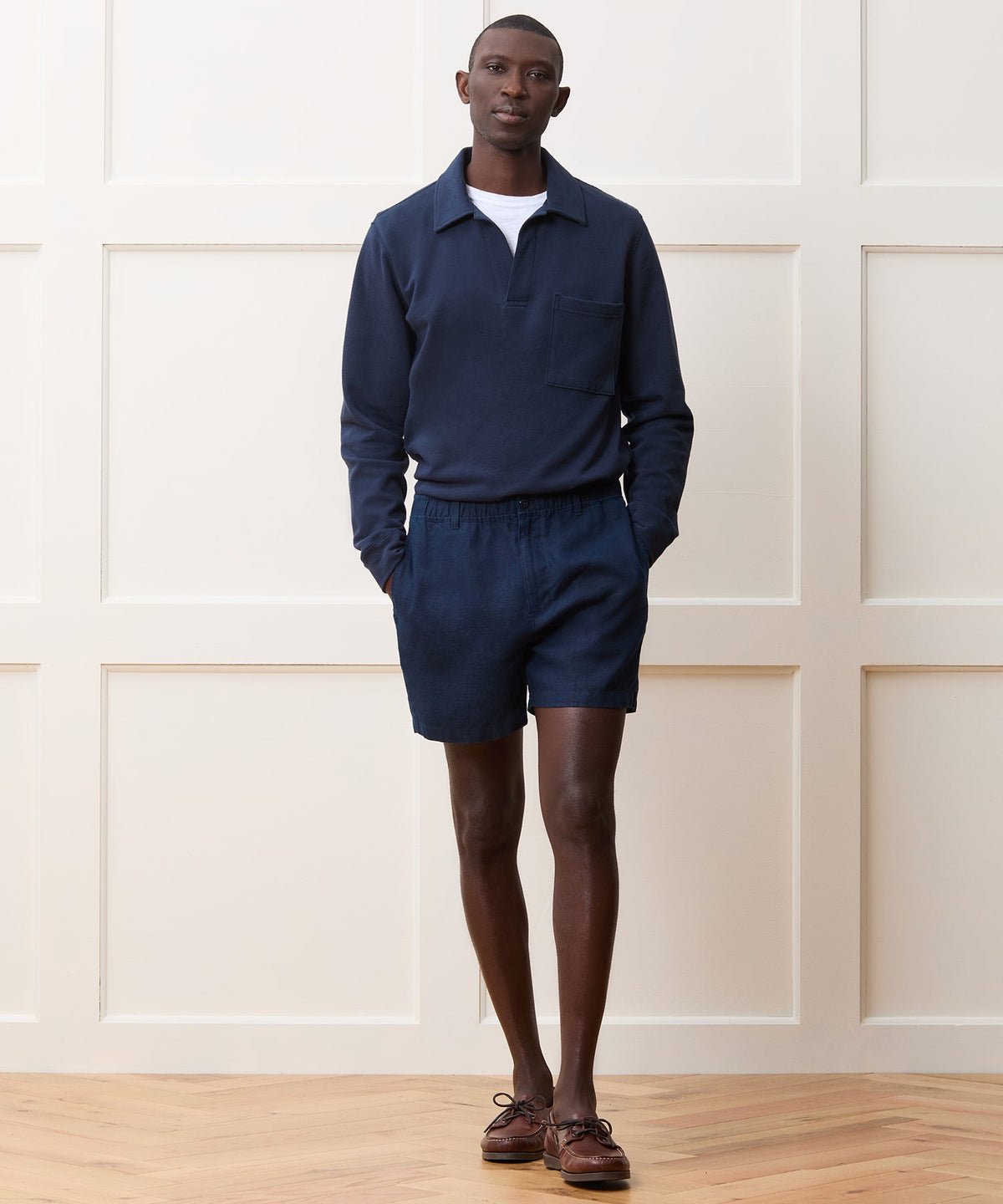 5" Linen Beachcomber Short - Navy