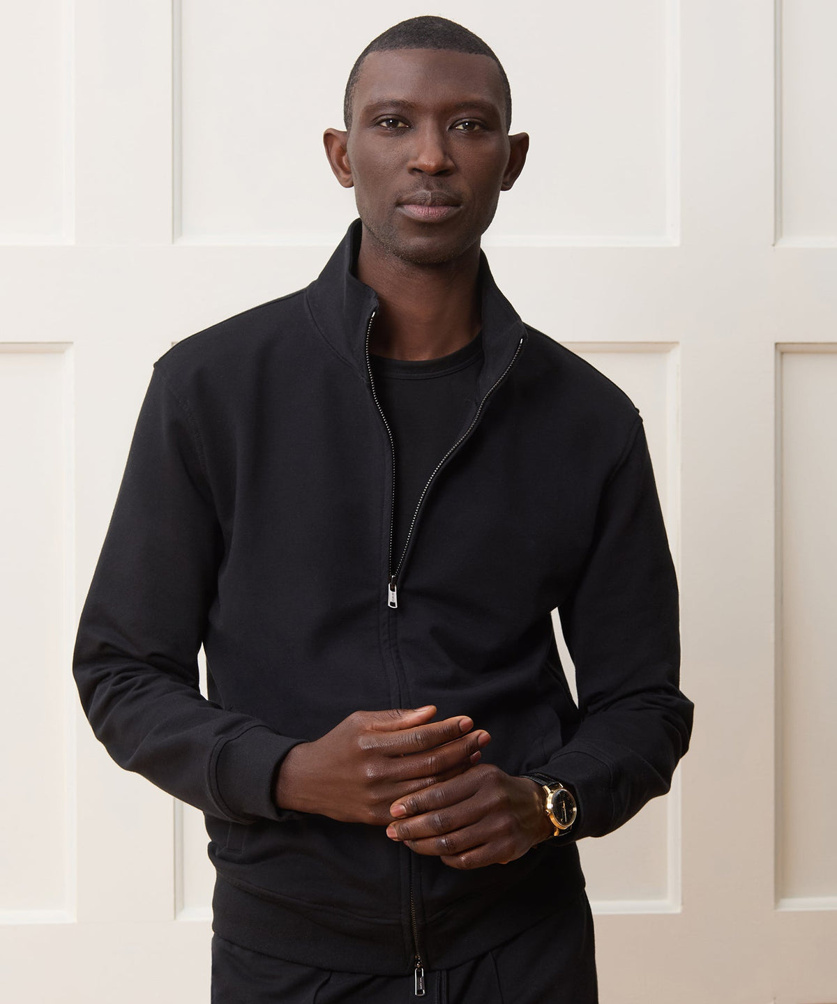 Travel Terry Track Jacket - Black