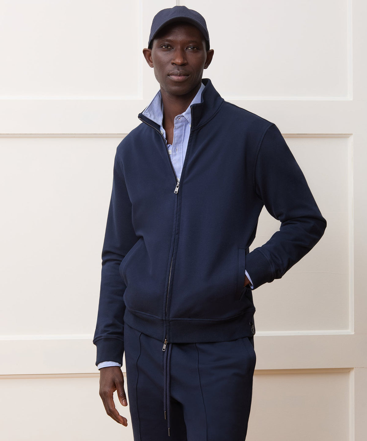 Travel Terry Track Jacket - Navy