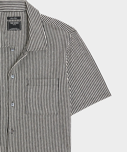 Linen-Cotton Polo - Black