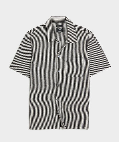 Linen-Cotton Polo - Black