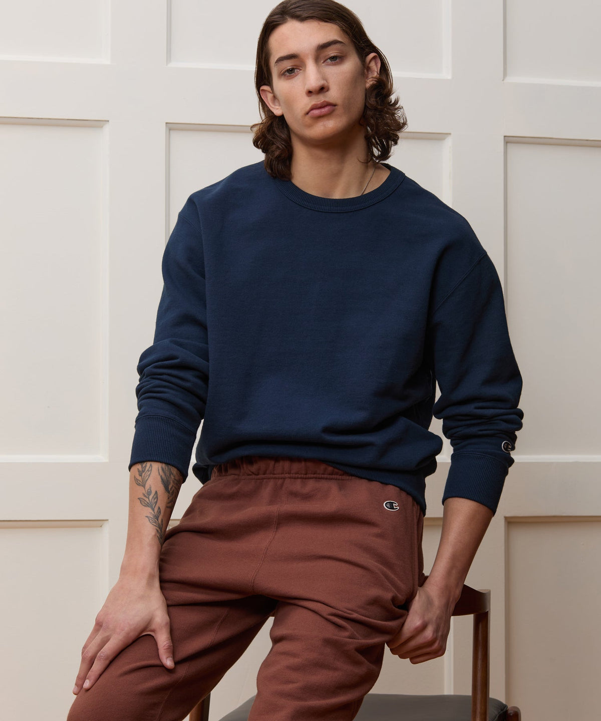 Champion Relaxed French Terry Crewneck - Classic Navy