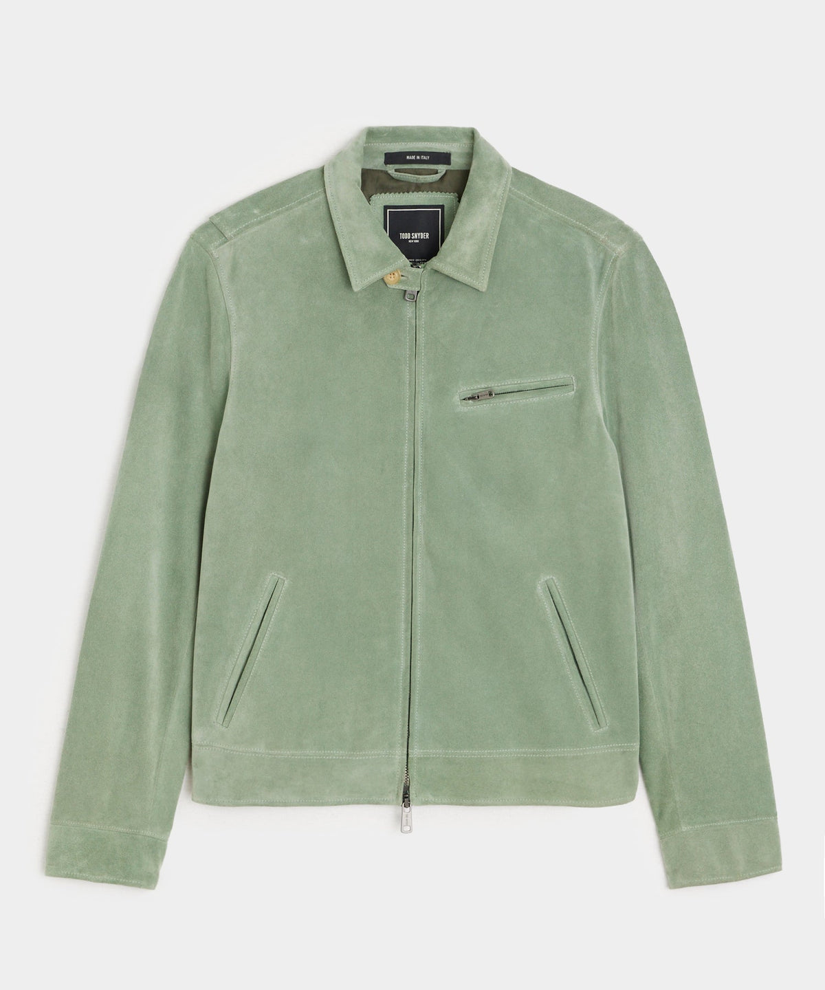 Italian Suede Dean Jacket - Soft Sage