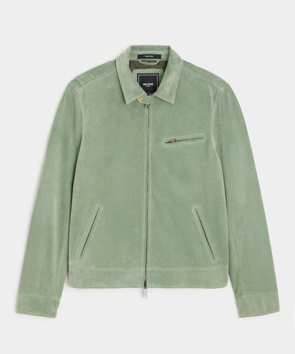 Italian Suede Dean Jacket - Soft Sage