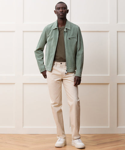 Italian Suede Dean Jacket - Soft Sage