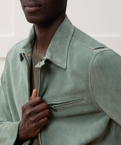 Italian Suede Dean Jacket - Soft Sage