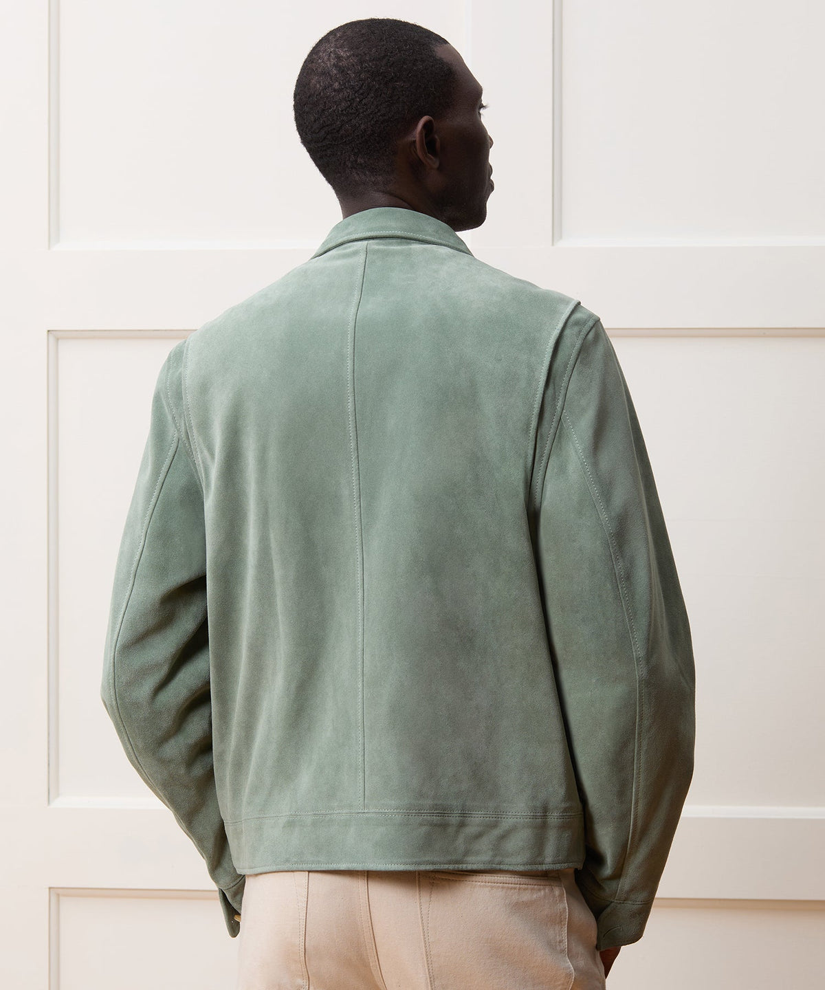 Italian Suede Dean Jacket - Soft Sage
