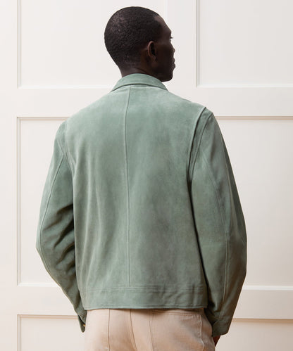 Italian Suede Dean Jacket - Soft Sage
