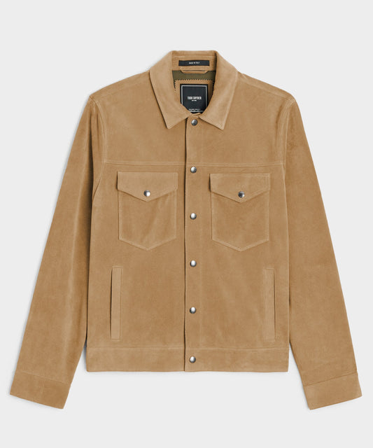 Italian Suede Dylan Jacket - Cappuccino