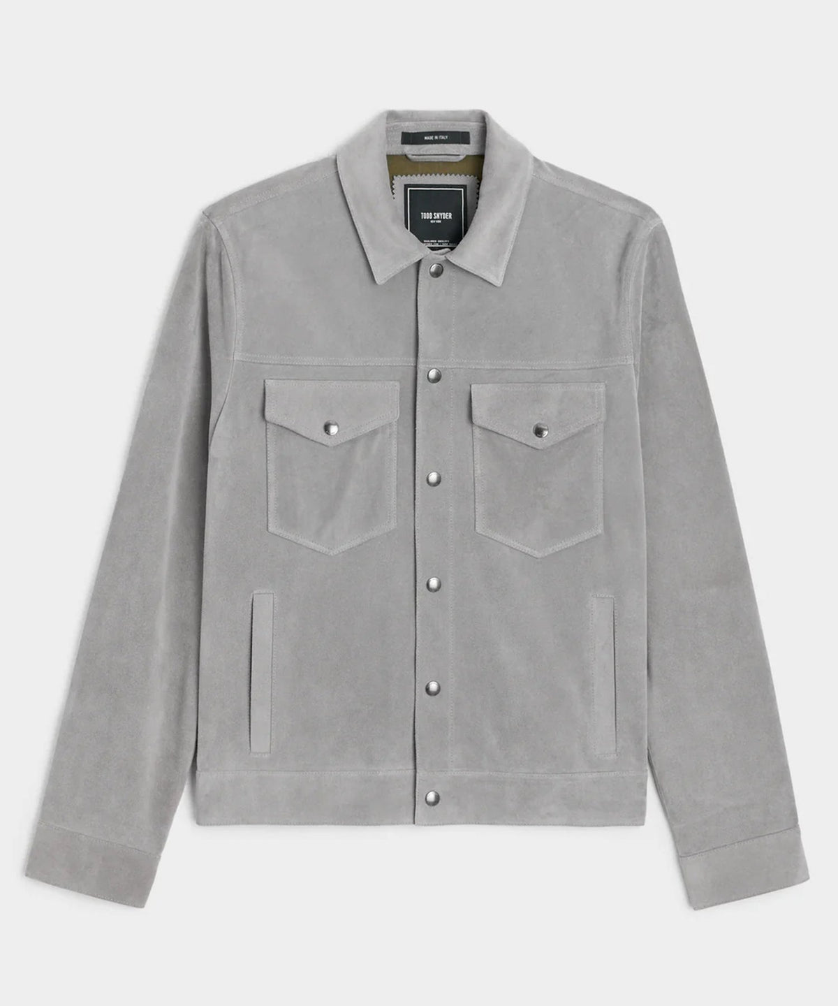 Italian Suede Dylan Jacket - Light Grey