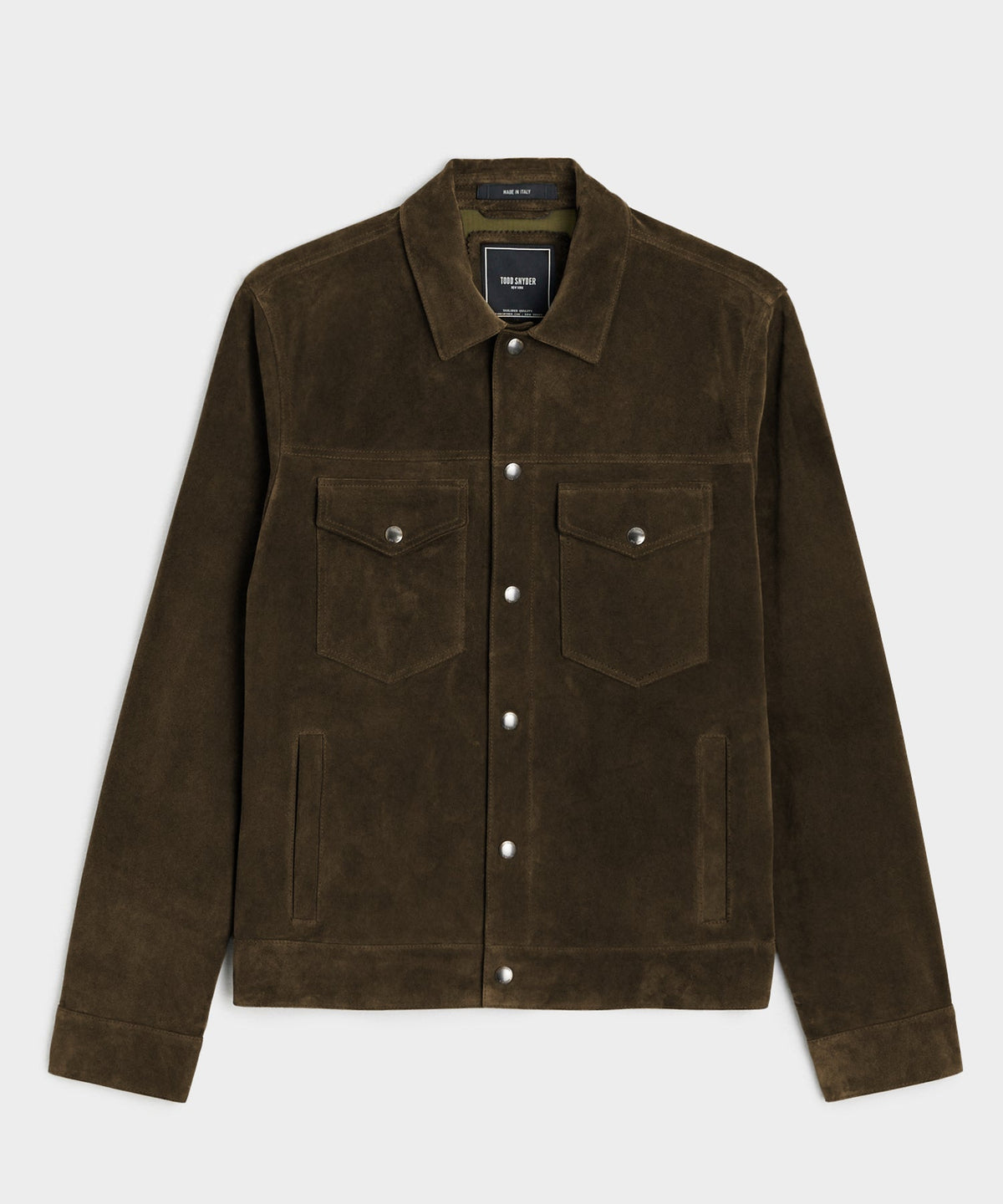 Italian Suede Dylan Jacket - Olive
