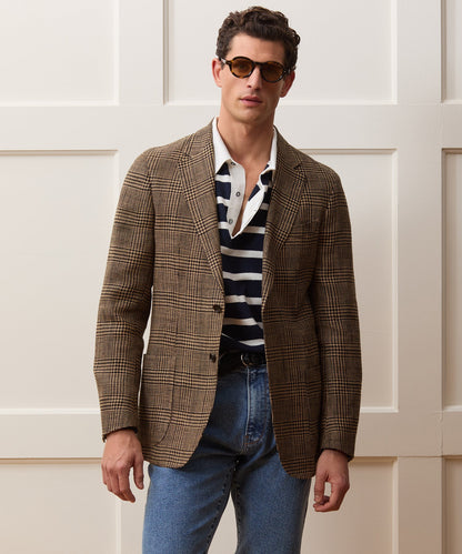 Italian Glen Plaid Sport Coat - Khaki