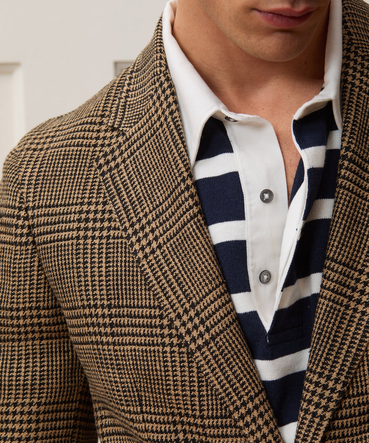 Italian Glen Plaid Sport Coat - Khaki