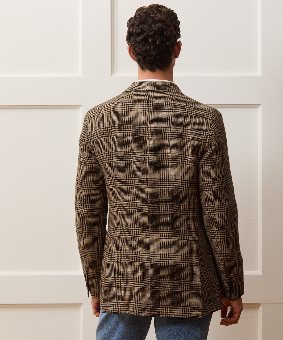 Italian Glen Plaid Sport Coat - Khaki