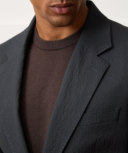 Italian Seersucker Sutton Jacket - Obsidian