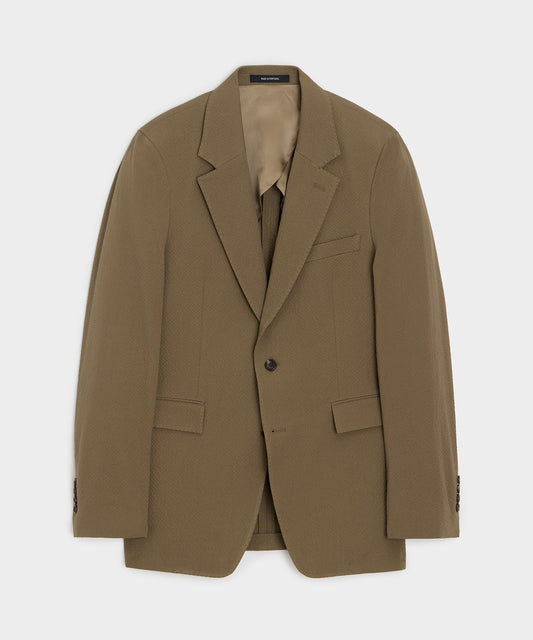Italian Seersucker Sutton Jacket - Tan