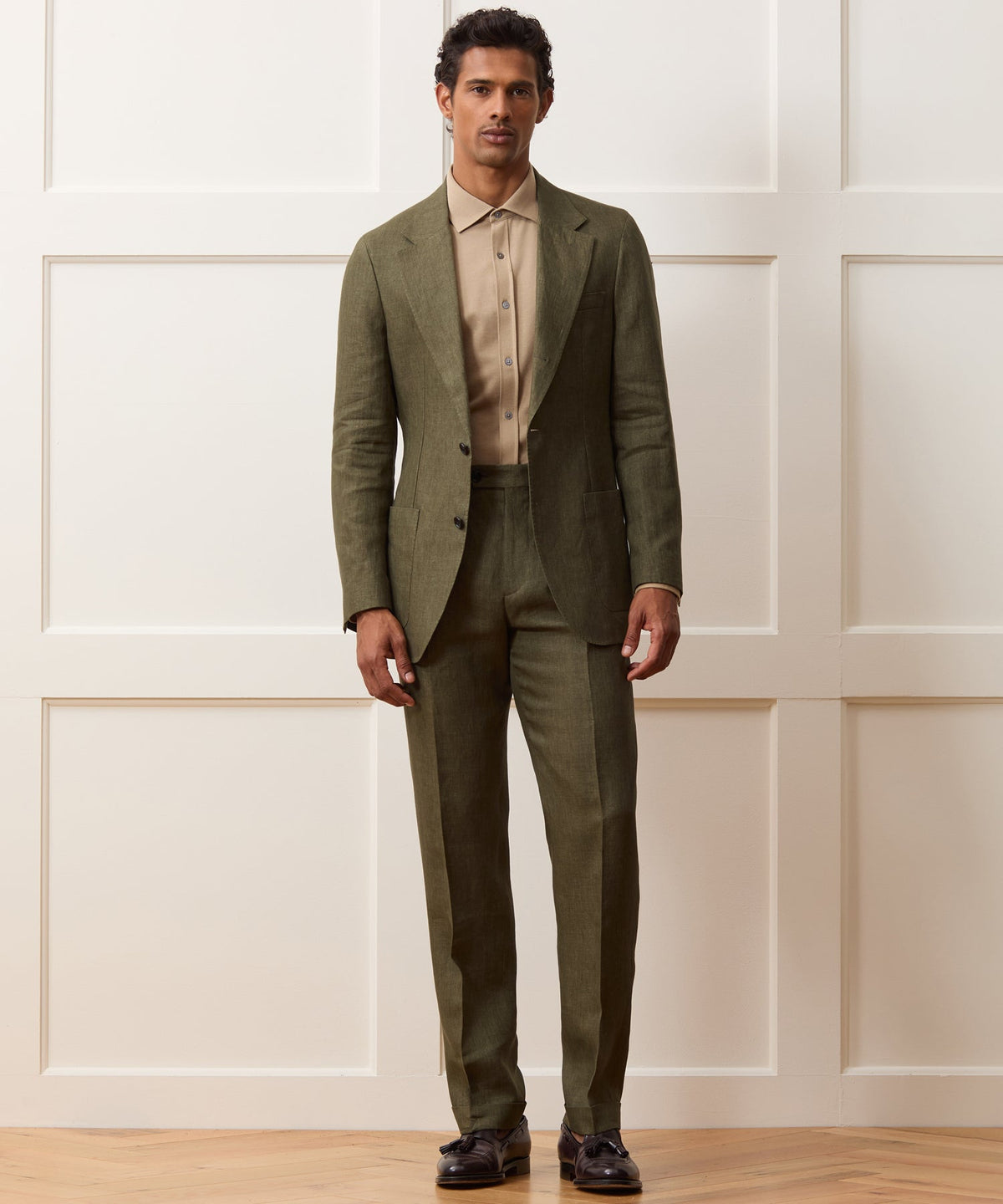 Italian Linen Madison Jacket - Olive