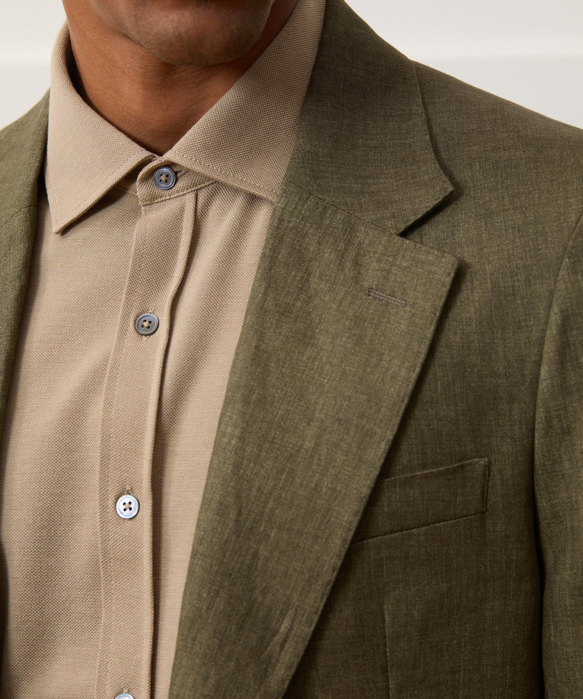 Italian Linen Madison Jacket - Olive
