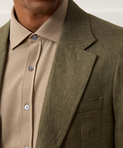 Italian Linen Madison Jacket - Olive