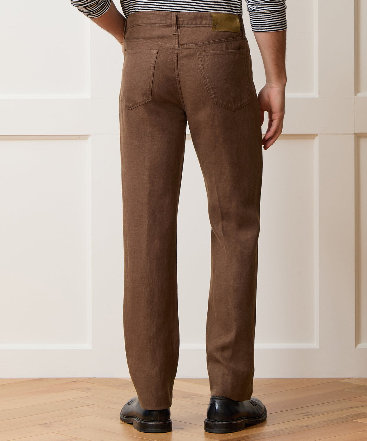 Straight Fit 5-Pocket Linen Pant - Cigar