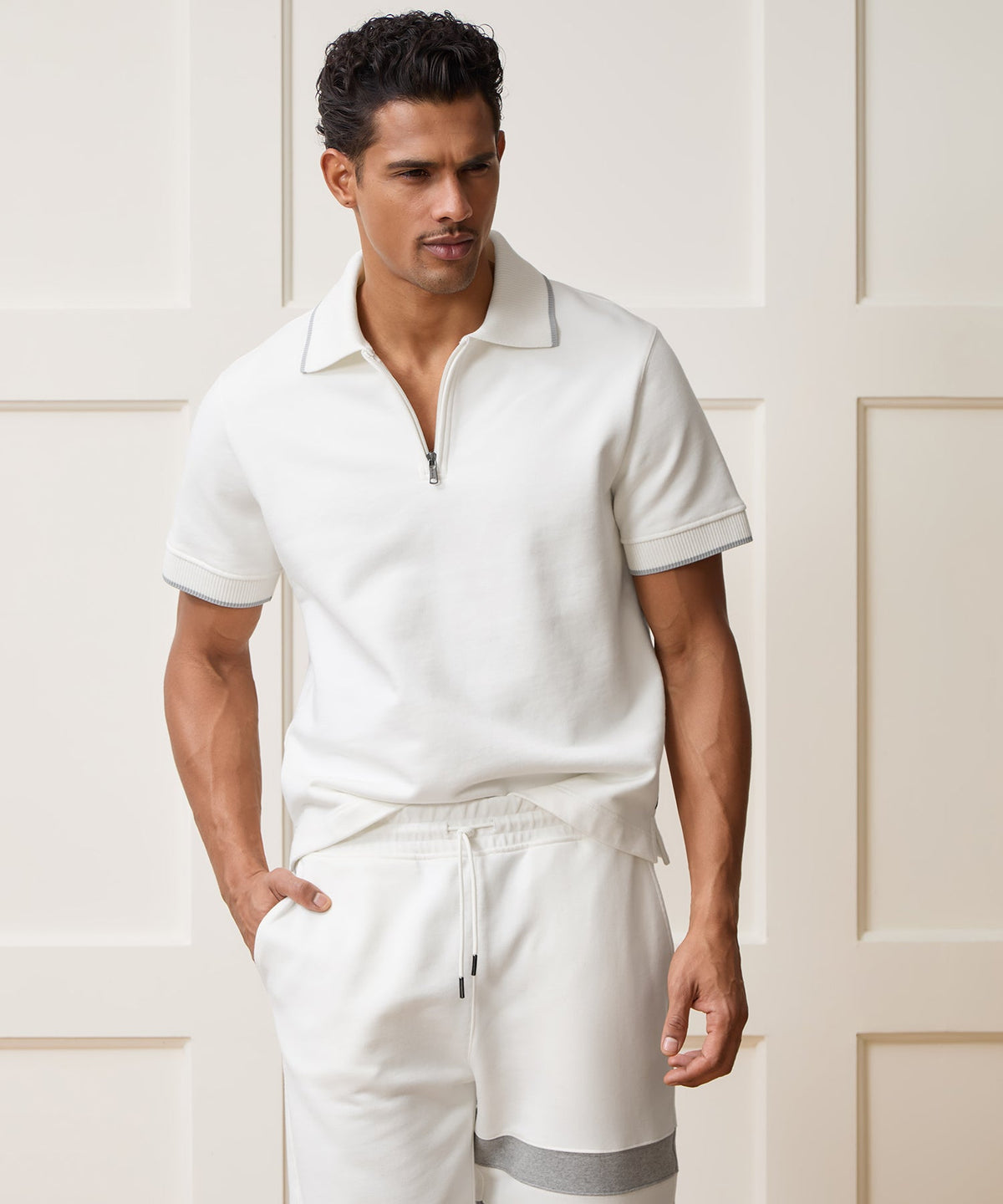 Foundation Quarter-Zip Polo - Bisque