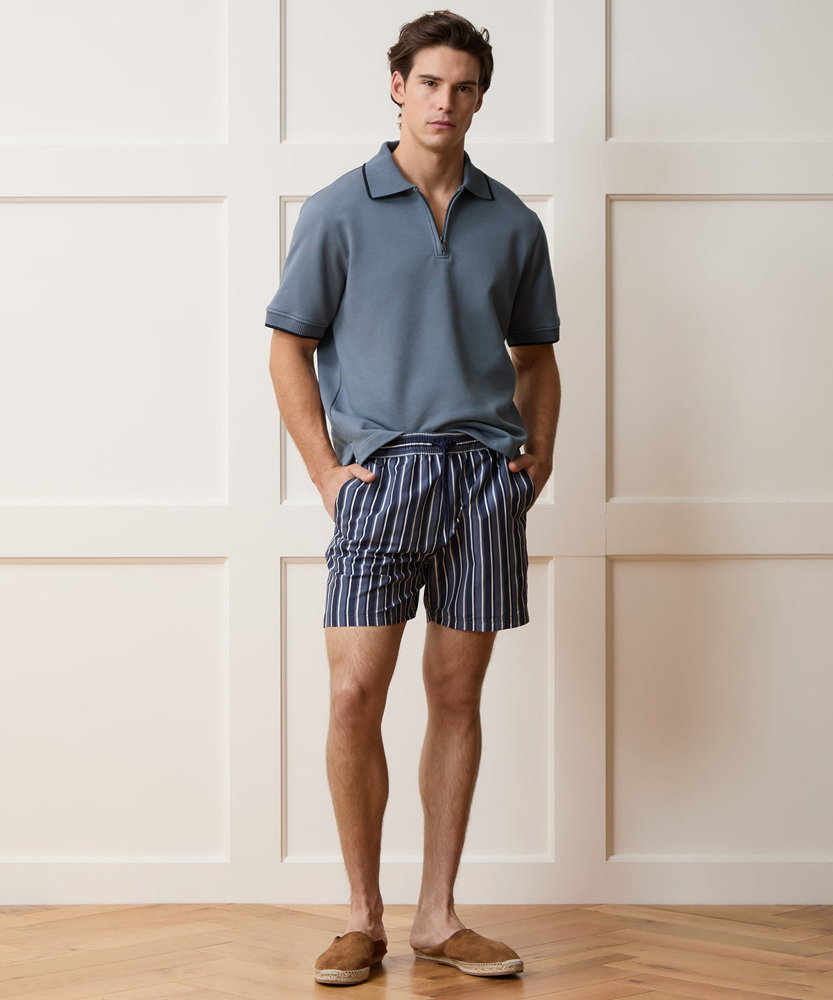Foundation Quarter-Zip Polo - Deep Springs