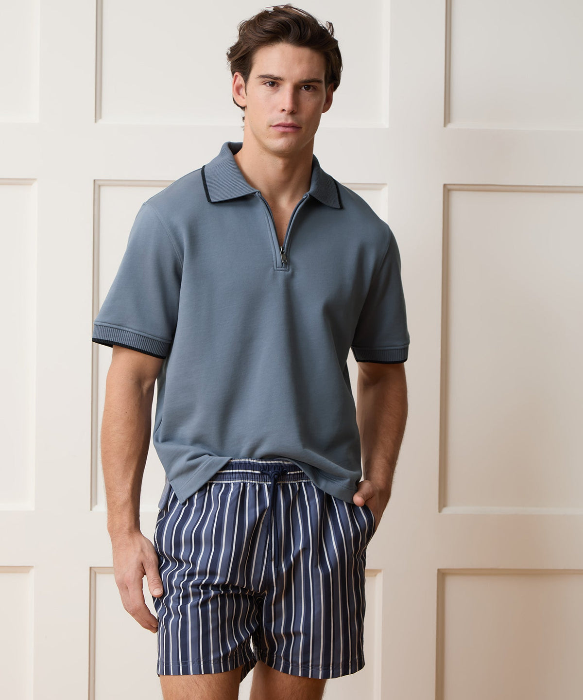 Foundation Quarter-Zip Polo - Deep Springs