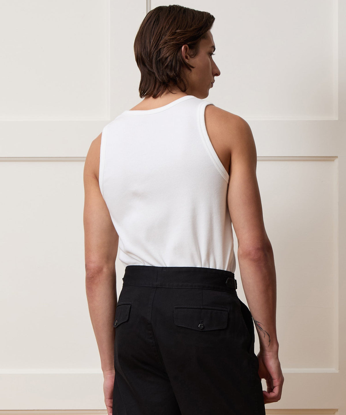 Cotton Ribbed Tank - White