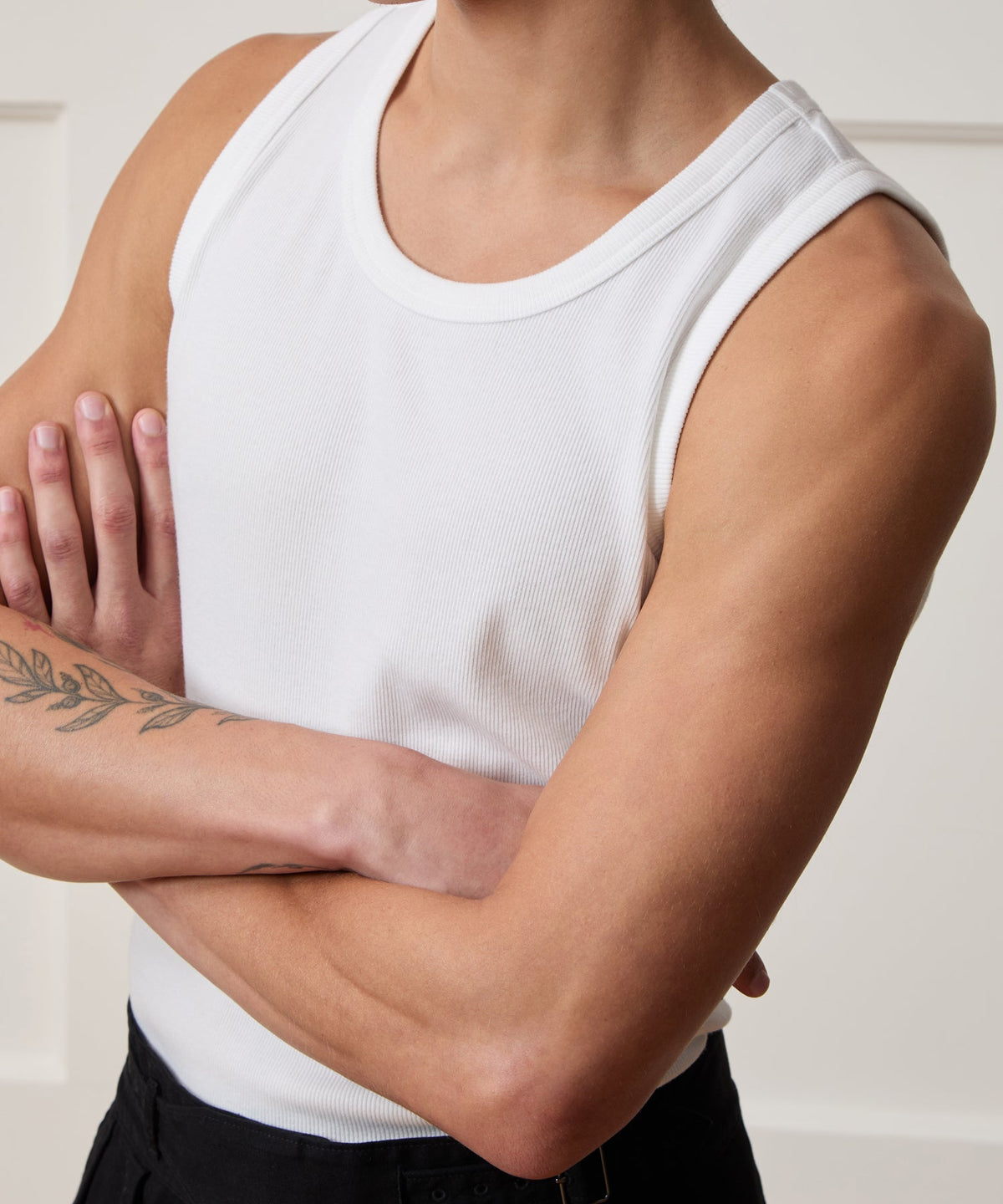 Cotton Ribbed Tank - White