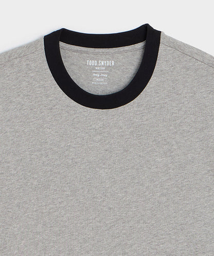 Boxy Jersey Ringer Tee - Grey Heather