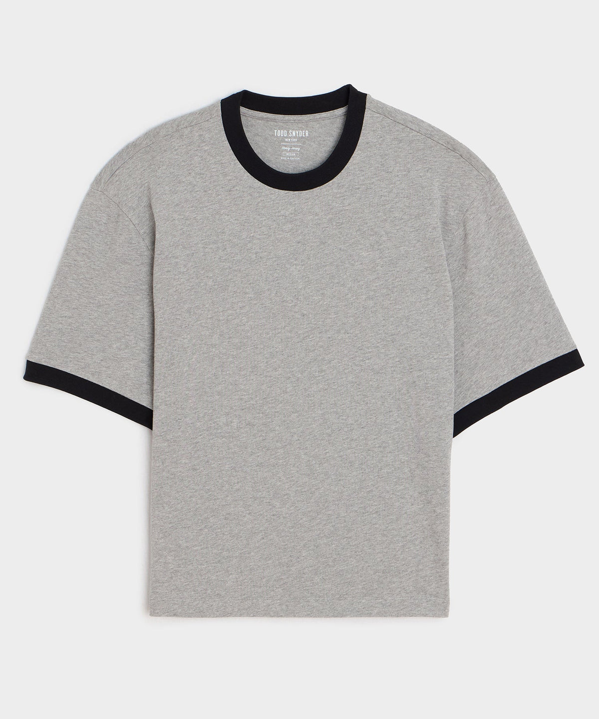 Boxy Jersey Ringer Tee - Grey Heather
