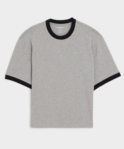 Boxy Jersey Ringer Tee - Grey Heather