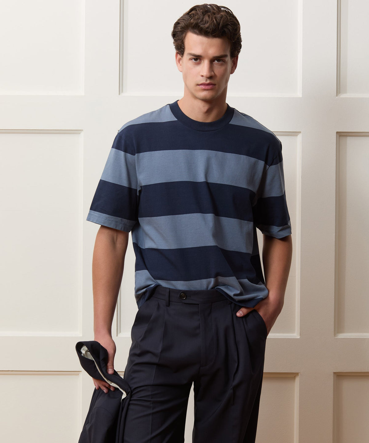 Boxy Jersey Rugby Tee - Deep Springs