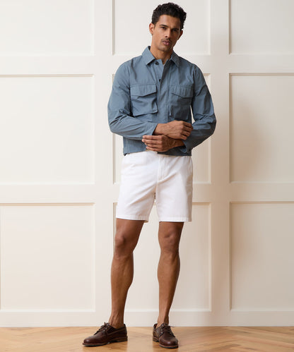 Garment-Dyed Poplin Jacket - Blue