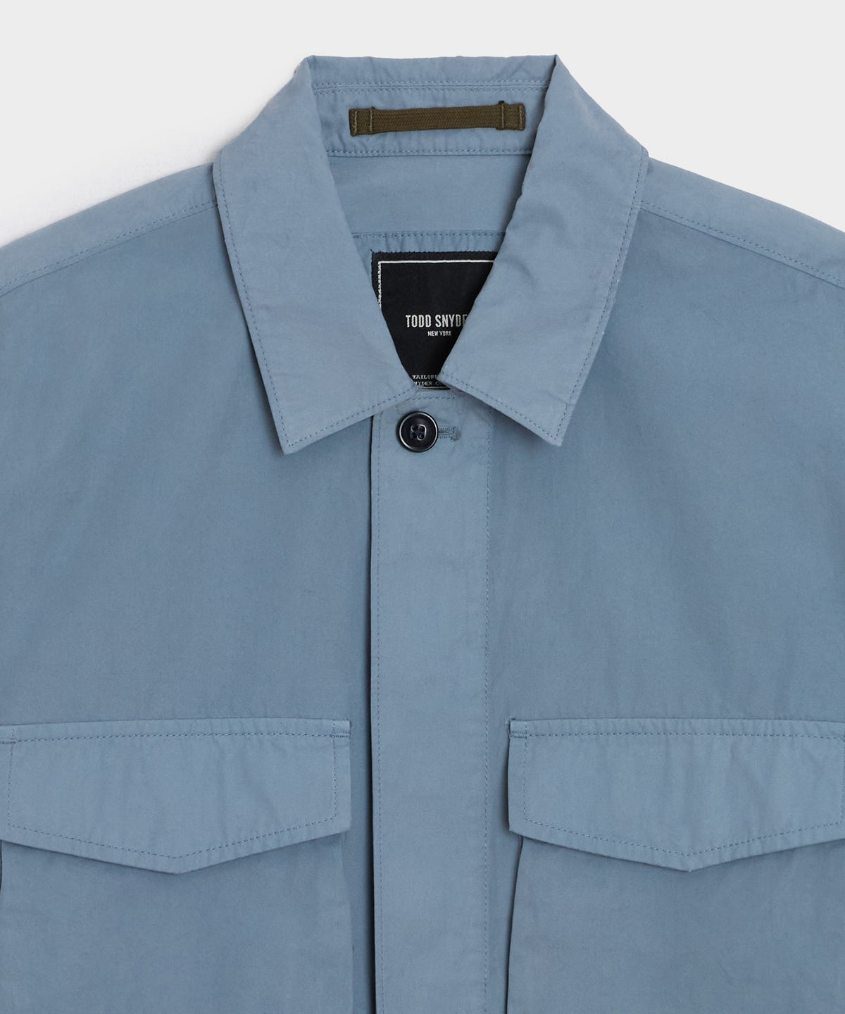 Garment-Dyed Poplin Jacket - Blue