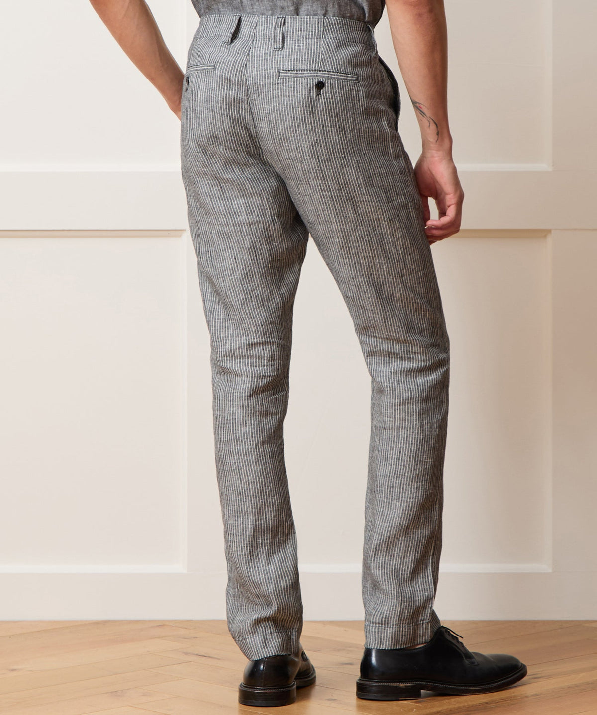 Straight Fit Linen Favorite Pant - Black