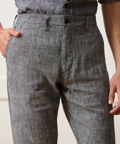 Straight Fit Linen Favorite Pant - Black