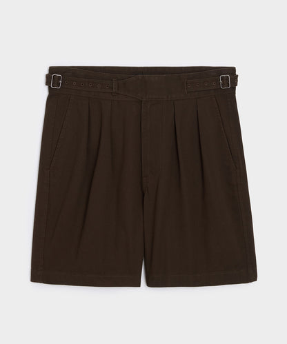7" Cotton Gurkha Short - Dark Brown
