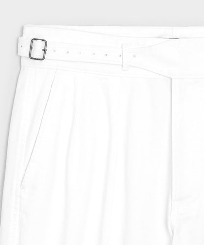 7" Cotton Gurkha Short - White